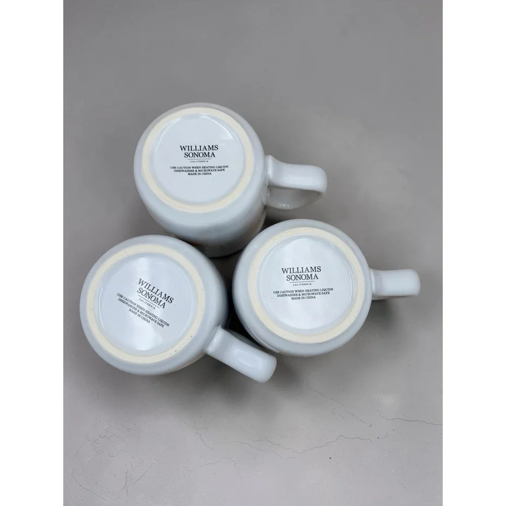 Set Of 3‎ Williams Sonoma Sugar Pumpkin Collection Coffee Mugs Fall Harvest 12oz